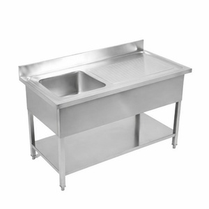 Sink 1 Basin with Backsplash and Shelf - L 1000 x D 700 mm - Dynasteel