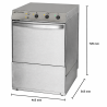 Lave-Vaisselle Professionnel avec Doseur de Liquide de Rinçage et Détergent - 40 x 40 cm - Dynasteel