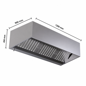 Afzuigkap Cubique 900 Led Zonder Motor - Dynasteel KP 9/12L-LEDB-IMPEX