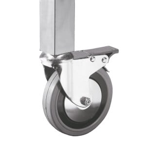 Lot of 4 casters for Reconditioned Stainless Steel Table | Fourniresto