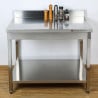 Edelstahltisch 1600x700 mm Rückwand und Unterregal