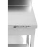 Edelstahltisch 1600x700 mm Rückwand und Unterregal