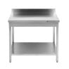 Edelstahltisch 1600x700 mm Rückwand und Unterregal
