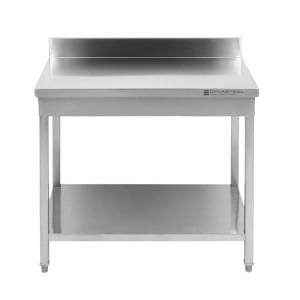 Tafel Inox 1600x600 mm Achterwand en Lage Plank