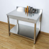Edelstahltisch 1600x600 mm Rückwand und Unterregal