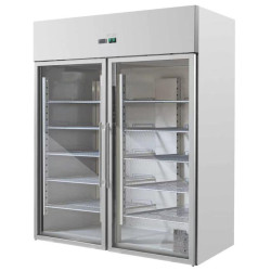 Positive Kühlvitrine 2 Glastüren GN2/1 - 1400 L