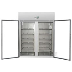 Positieve Koelkastkast 1400 L 2 Glazen Deuren GN 2/1