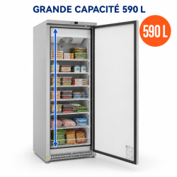 590 L Stainless Steel Freezer Cabinet Ventilated Cold -22 °C
