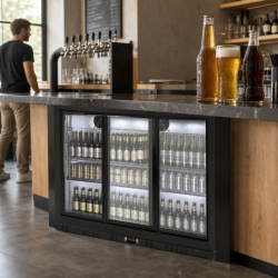 Koelachterbar 320 L 3 Schuifdeuren van Glas