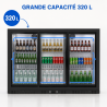 Arrière-Bar Réfrigéré 320 L 3 Portes Vitrées Coulissantes