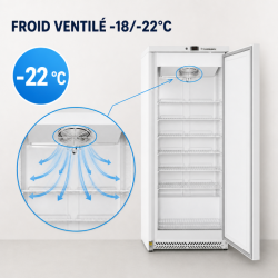 Vrieskast 590 L Geventileerde Koeling -18/-22°C