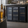 Rückkühlschrank 328 L 3 Glastüren Schwarz