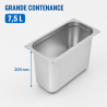 Bac Gastro GN 1/3 Inox 200 mm - 7,5 L | Dynasteel