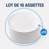 Runder Melaminteller Ø 17,7 cm Weiß - Set von 10