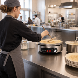 Crêpière Électrique Pro Ø 400 mm 3000 W — Plaque Fonte