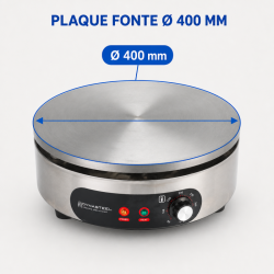 Elektrische Crêpemaker Pro Ø 400 mm 3000 W — Gietijzeren Plaat