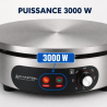 Elektrische Crêpemaker Pro Ø 400 mm 3000 W — Gietijzeren Plaat