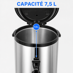 Isothermer Getränkespender 7,5 L Edelstahl AISI 304