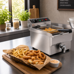 Professionele Friteuse 13 L 3000 W met Aftap - Inox