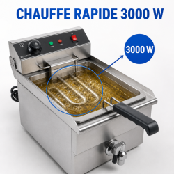 Professionele Friteuse 13 L 3000 W met Aftap - Inox