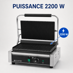 Grill Panini Pro 2200 W Gerillt 340x220 mm Inox