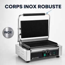Grill Panini Pro 2200 W Rainuré 340x220 mm Inox