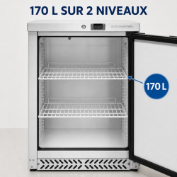 Negatieve RVS Koelkast 170 L -18°C Onderbouw