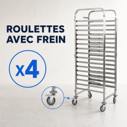 Échelle Gastronorme GN 1/1 15 Niveaux Inox Roulettes