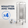 Gastronorm schaal GN 1/1 15 niveaus roestvrij staal wielen