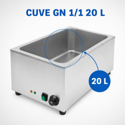 Professionele Bain-Marie GN 1/1 20 L 1200 W Inox