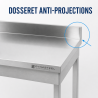 RVS Tafel 1000x600 mm Achterwand en Onderste Plank