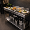 Tafel Inox 1600x600 mm Achterwand en Lage Plank