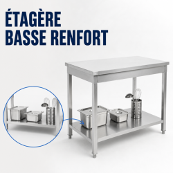 Stainless Steel Table 800x600 mm with Lower Shelf — Pro