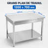 Tafel Inox 1200x700 mm met Onderste Plank — Pro CHR