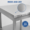 Tafel Inox 1200x700 mm met Onderste Plank — Pro CHR