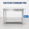 Tafel Inox 1200x700 mm met Onderste Plank — Pro CHR