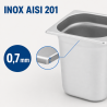 Bac Gastro GN 1/6 Inox Diepte 200 mm - 3,4 L