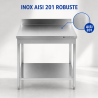 RVS Tafel 800x700 mm Achterwand en Onderste Plank