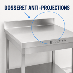 Stainless Steel Table 800x700 mm with Backsplash and Lower Shelf