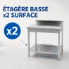 RVS Tafel 800x700 mm Achterwand en Onderste Plank
