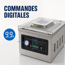 Machine Sous Vide à Cloche 900 W - Soudure 400 mm Inox