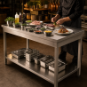 Edelstahltisch 1600 x 600 mm mit Unterregal — AISI 201