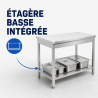 Stainless Steel Table 1600 x 600 mm with Lower Shelf — AISI 201