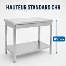 Stainless Steel Table 1600 x 600 mm with Lower Shelf — AISI 201