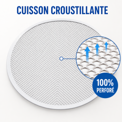 Plaque à Pizza Perforée Ø 350 mm Aluminium — Pro