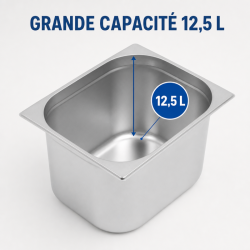 Bac Gastro GN 1/2 Inox Tiefe 200 mm 12,5 L