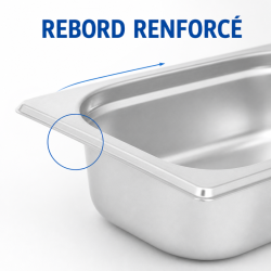 Gastro GN 1/4 Stainless Steel Pan — Depth 65 mm — 1.8 L