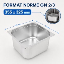 Gastro GN 2/3 Edelstahlbehälter 13 L - Tiefe 150 mm