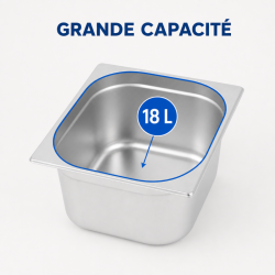 Bac Gastro GN 2/3 Inox 18 L - Profondeur 200 mm