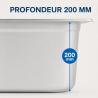 Bac Gastro GN 2/3 Inox 18 L - Profondeur 200 mm